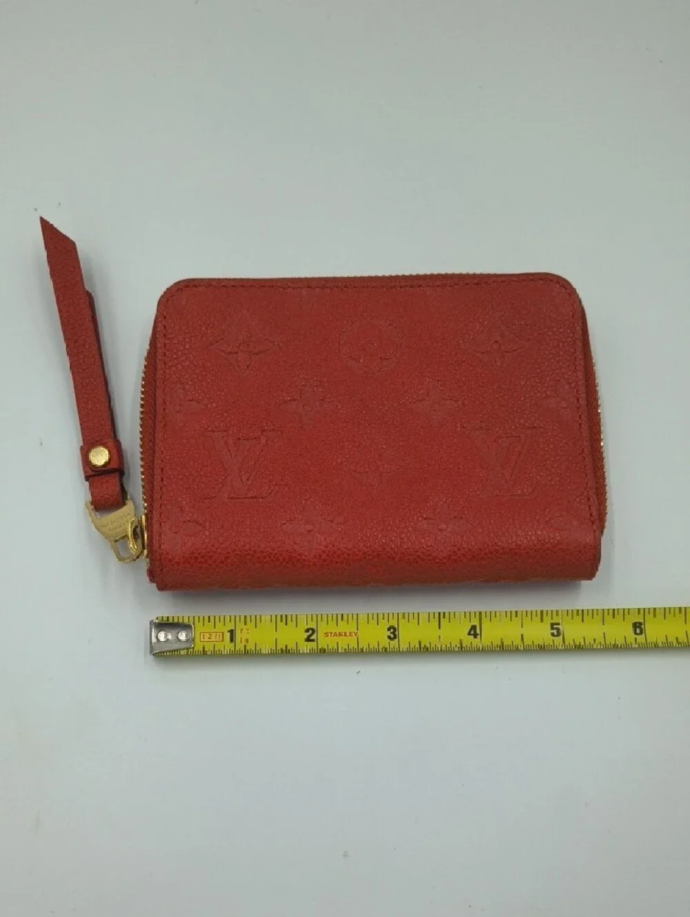 Louis Vuitton Red Empreinte Leather Zippy Coin Purse Wallet